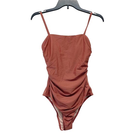 Cupshe Women's Sandy Shirred Strappy Cutout One Piece Swimsuit Brick Size Small - Picture 1 of 7